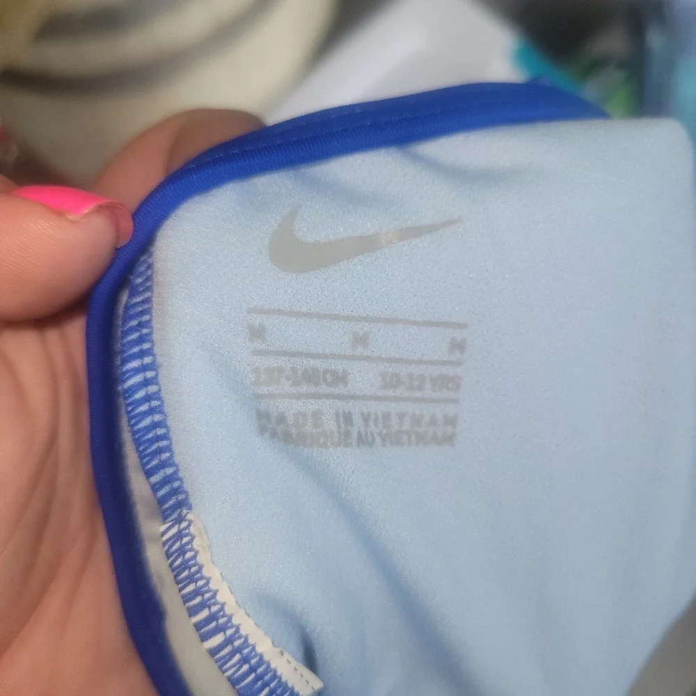 Nike Girls Immiscible Print One-Piece Swim Suit Bathing Game Royal M
